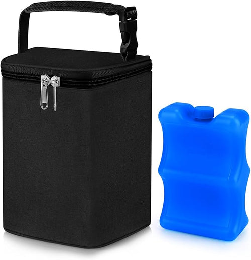 Accmor Breastmilk Cooler Bag with Ice Pack, Baby Bottle Cooler Bags, Insulated Tote Bags On The Go, Fits 4 Large 8oz Bottles, for Nursing Mom Daycare Travel, Grey