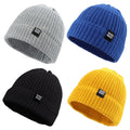 JANGANNSA Simple Knitted Baby Beanie Hip-Hop Boys Winter Hat Toddler Kids Bonnet for Girls 0-5Y (4PCS-A,S)