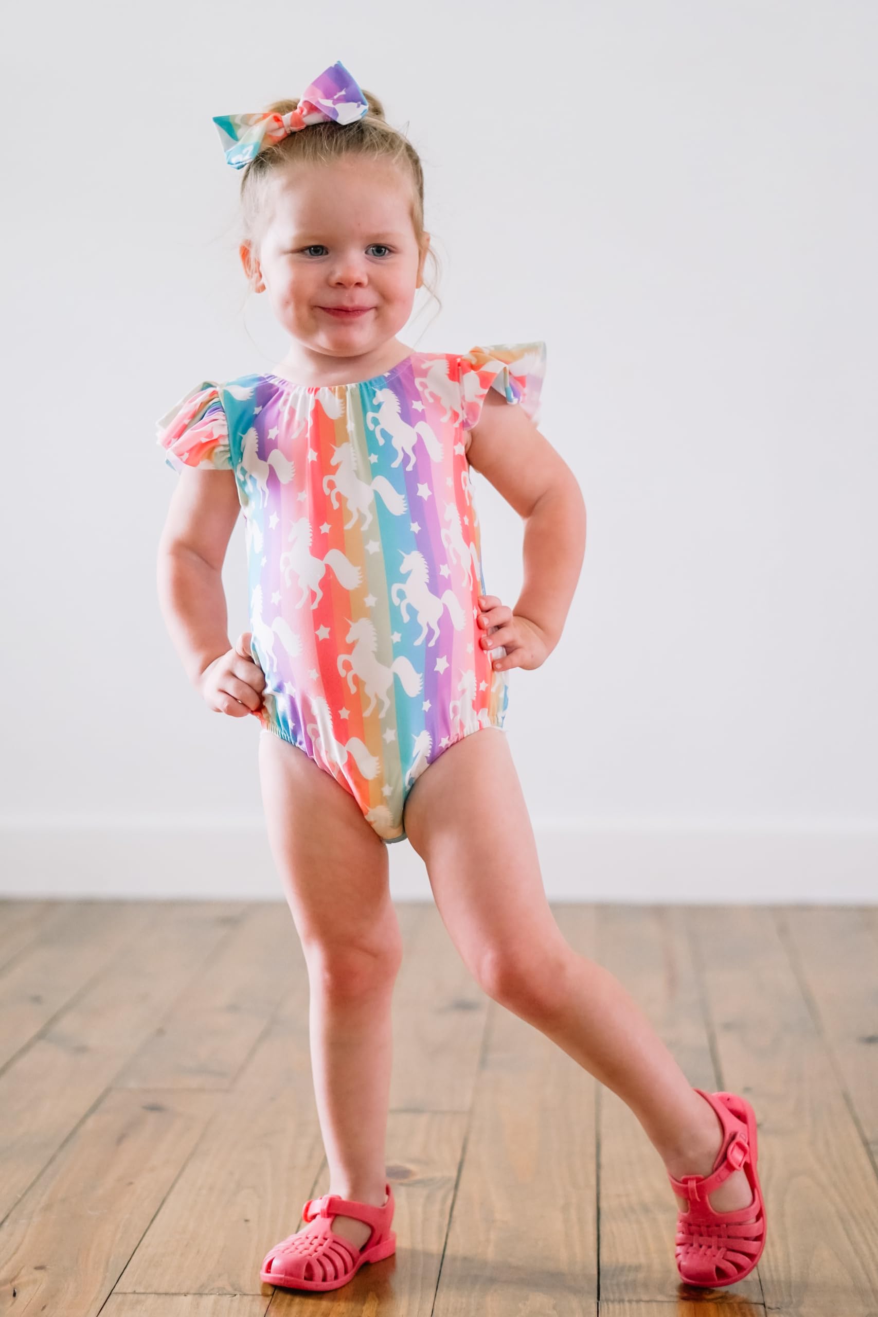 Infant Baby Girl Ruffles Unicorn Swimsuit One Piece Swimwear Bathing Set (Unicorn, 6-12 Months)