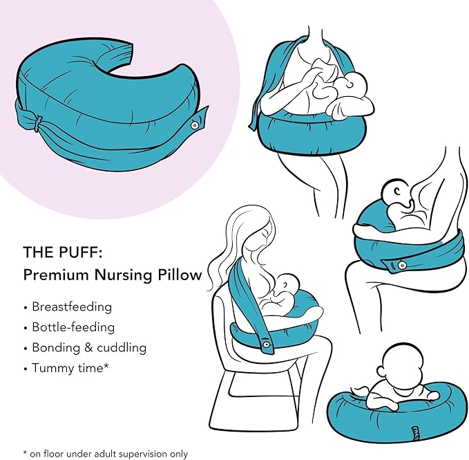 Premium Egyptian Cotton Nursing Pillow for Mom & Baby – Breastfeeding, Bottle Feeding, Breathable, Firm Ergonomic Support