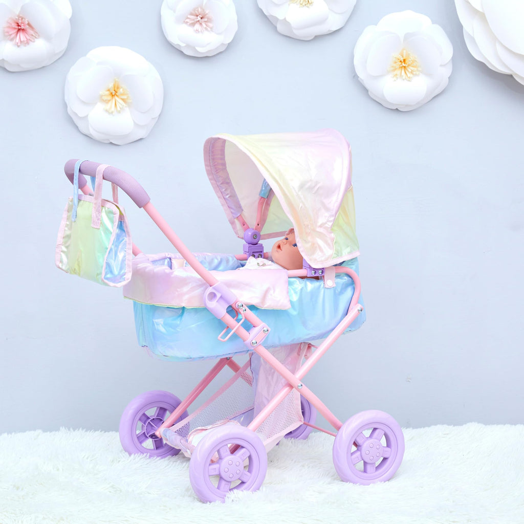 Olivia's Little World Baby Doll Stroller, 2-in-1, Age 3+, Iridescent