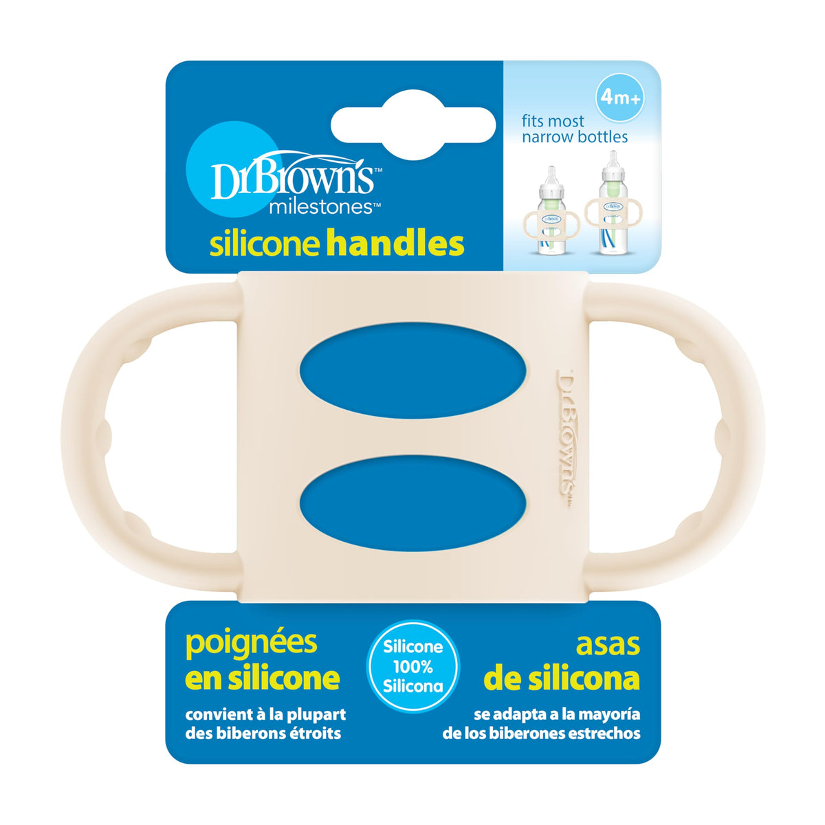 Dr. Brown's Narrow Baby Bottle Handles, Gray, 4m+, 1-Pack