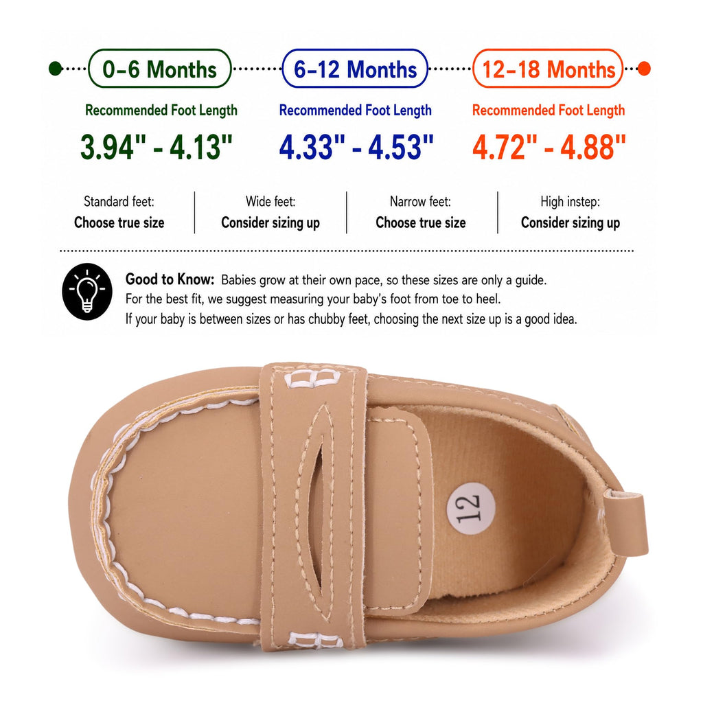 LONSOEN Baby Girls Boys Loafers Prewalker Dress Crib Shoes 6-12 Months,BAY230 Khaki 12