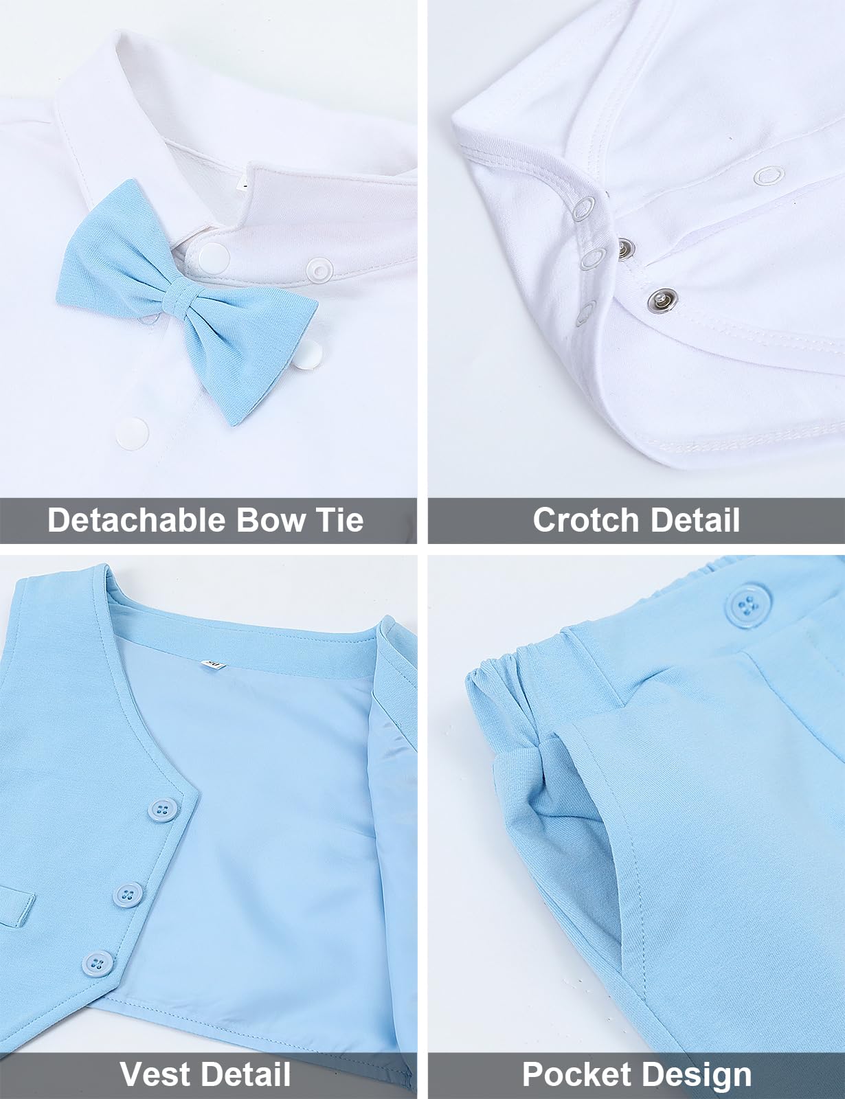 Baby Boys Easter Outfit Wedding Infant Dress Suit Sky Blue 9-12 Months