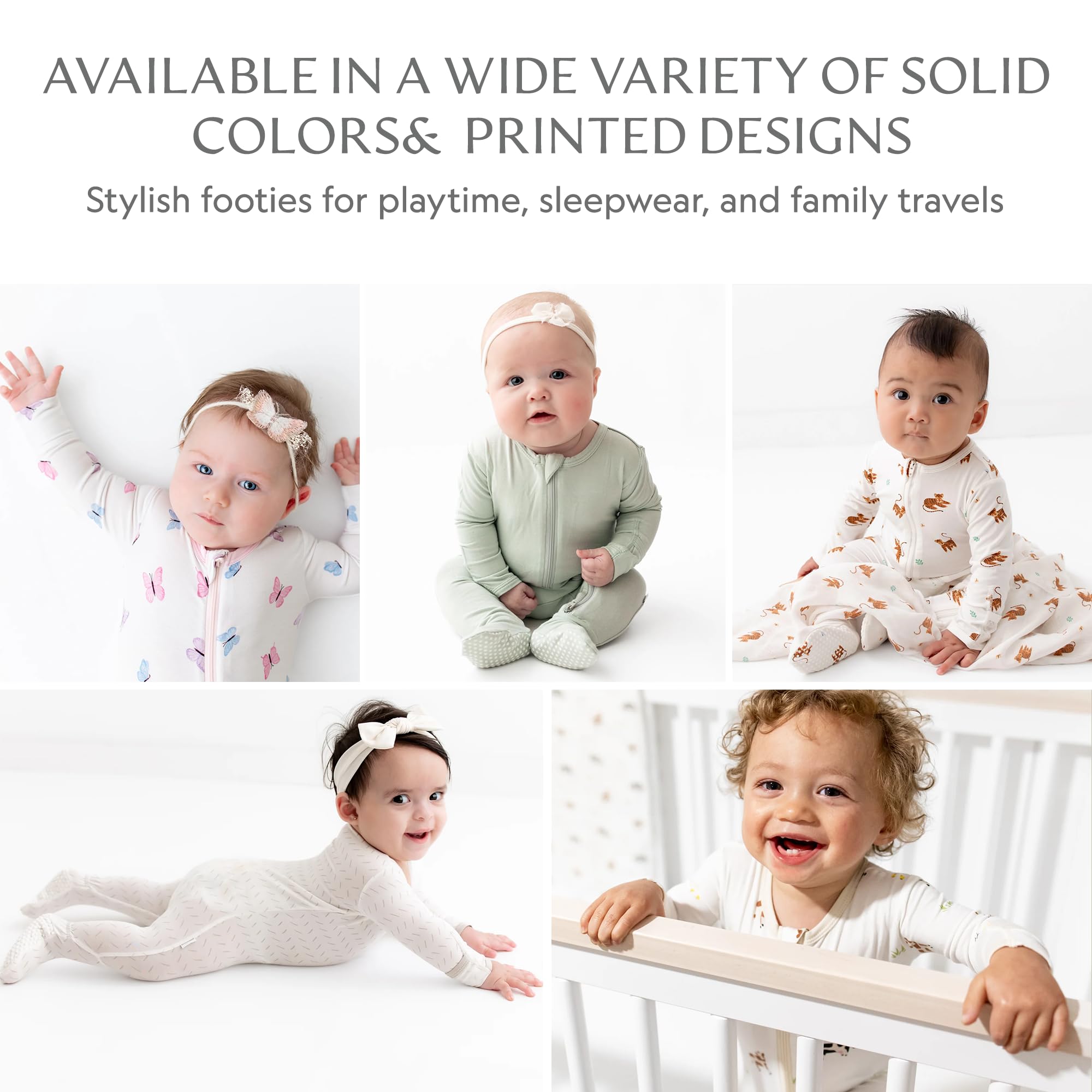 Bamboo Little Soft Baby Footie Pajamas, Baby Clothes, Newborn Sleepers, 95% Viscose and 5% Spandex, Ballerina, 0-3 Months