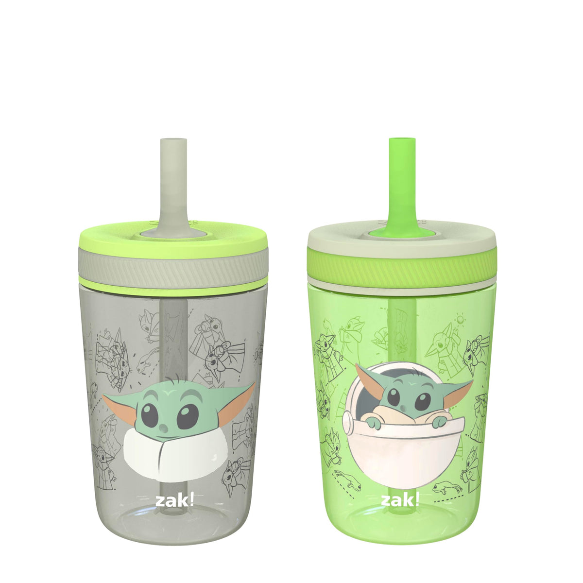 Zak Designs Gabby's Dollhouse Kelso Toddler Cups For Travel or At Home, 15oz 2-Pack Durable Plastic Sippy Cups With Leak-Proof Design is Perfect For Kids Cakey Cat, Mercat