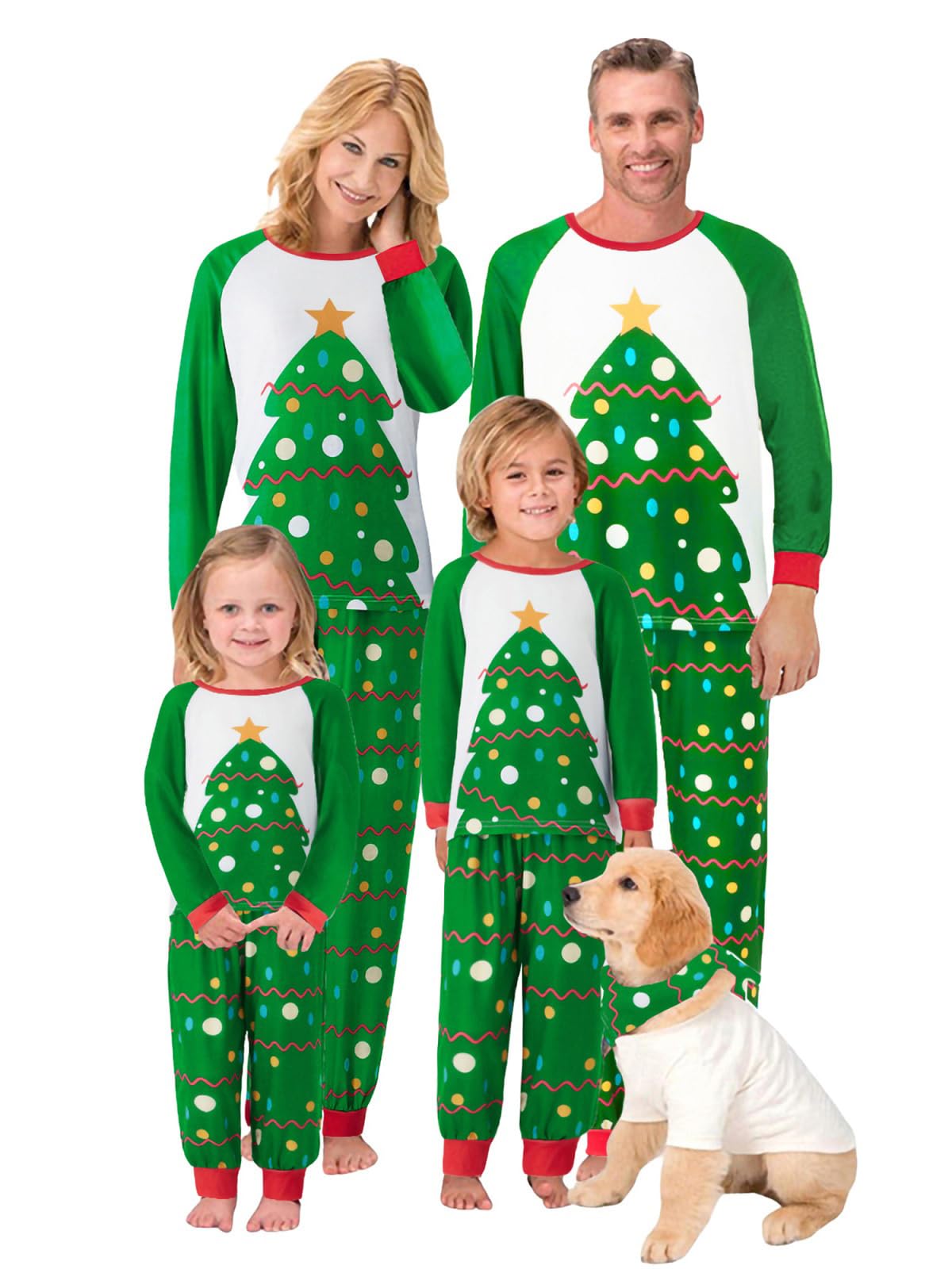 Awoscut Family Christmas Pajamas Matching Pajamas for Family, Xmas PJs Sets Holiday Sleepwear(I&697, Kids, 7 Years)
