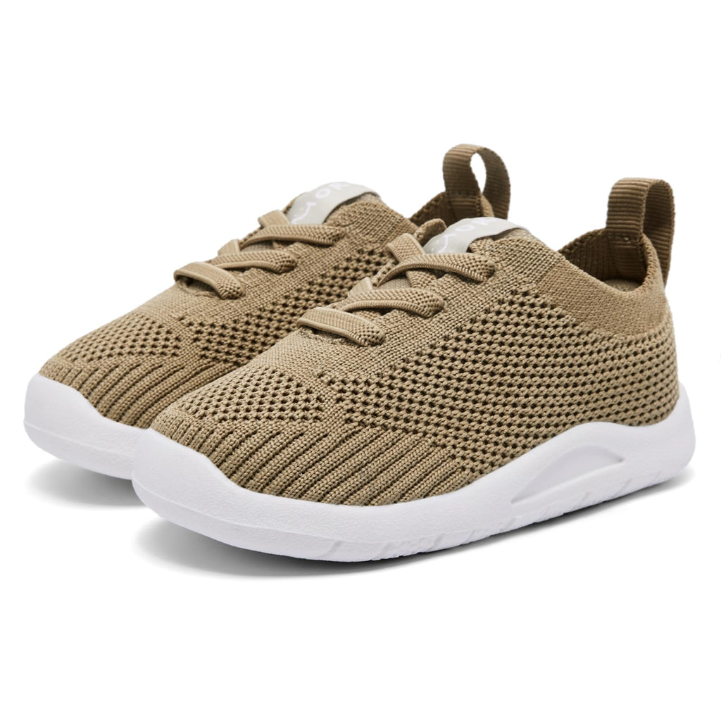 MORENDL Toddler Shoes Baby Walking Sock Shoes Infant Sneakers Boy Girl Barefoot Tennis Shoe Non-Slip Brethable Brown 15-18 Months
