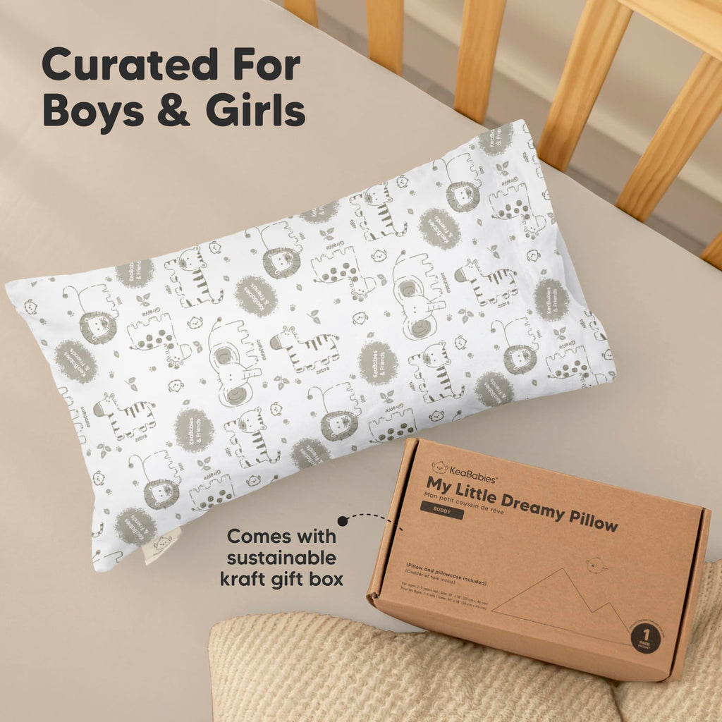 Toddler Pillow with Pillowcase, 10x18 My Little Dreamy Pillow (KeaSafari)