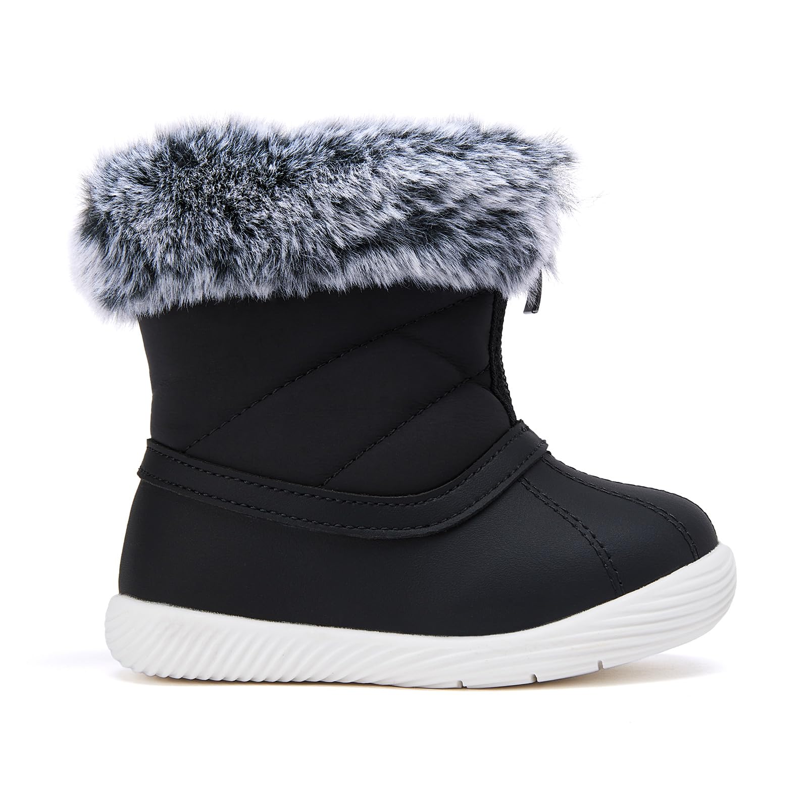 BMCiTYBM Baby Snow Boots Waterproof Infant Boy Girl Winter Booties Nonslip Lightweight Outdoor Warm Shoes for First Walkers 6 9 12 18 24 Months Black Size 18-24 Months Toddler