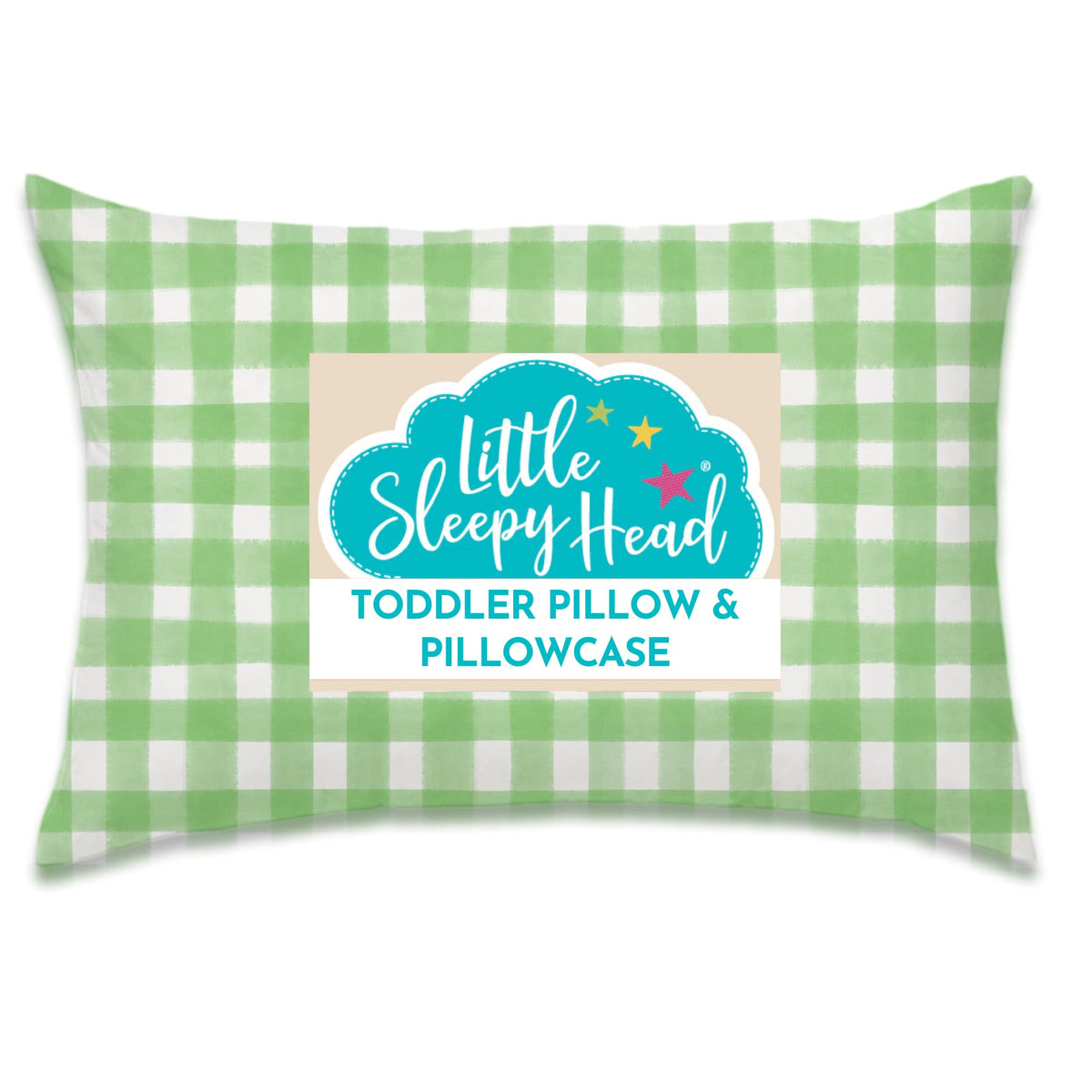 Toddler Bed Pillow with Cotton Pillow Case – 13x18 Kids Pillows for Sleeping, School, Travel & Daycare – Hypoallergenic Toddler Pillow 2 Year Old to 5 with Envelope Pillowcase (Checkers Black)