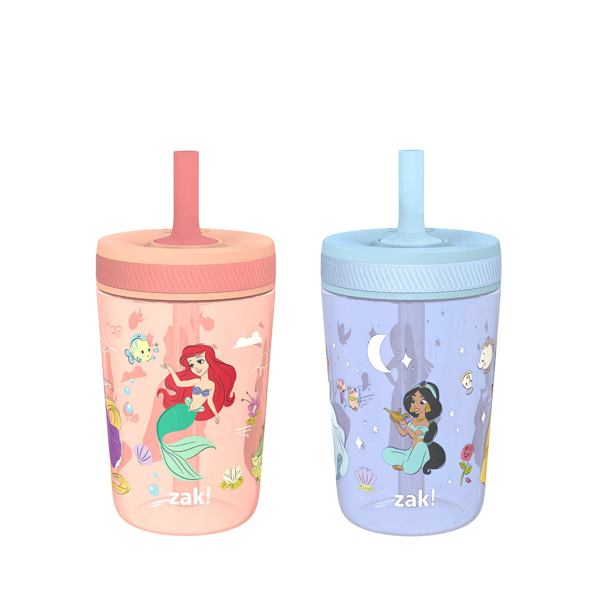 Zak Designs Gabby's Dollhouse Kelso Toddler Cups For Travel or At Home, 15oz 2-Pack Durable Plastic Sippy Cups With Leak-Proof Design is Perfect For Kids Cakey Cat, Mercat