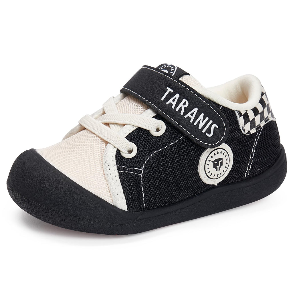 TARANIS Toddler Shoes Boys Girls Infant Sneakers Non-Slip Rubber Sole Baby Crib First Walker Shoes B Black20