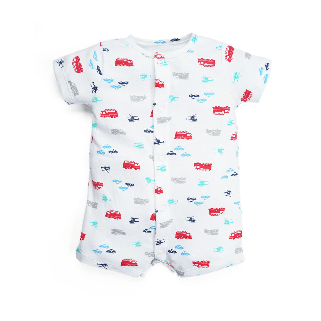 Minicoco 3-Pack 100% Cotton Baby Boy Rompers,0-24Months Short Sleeve Toddler Romper,Breathable Spring/Summer Clothes