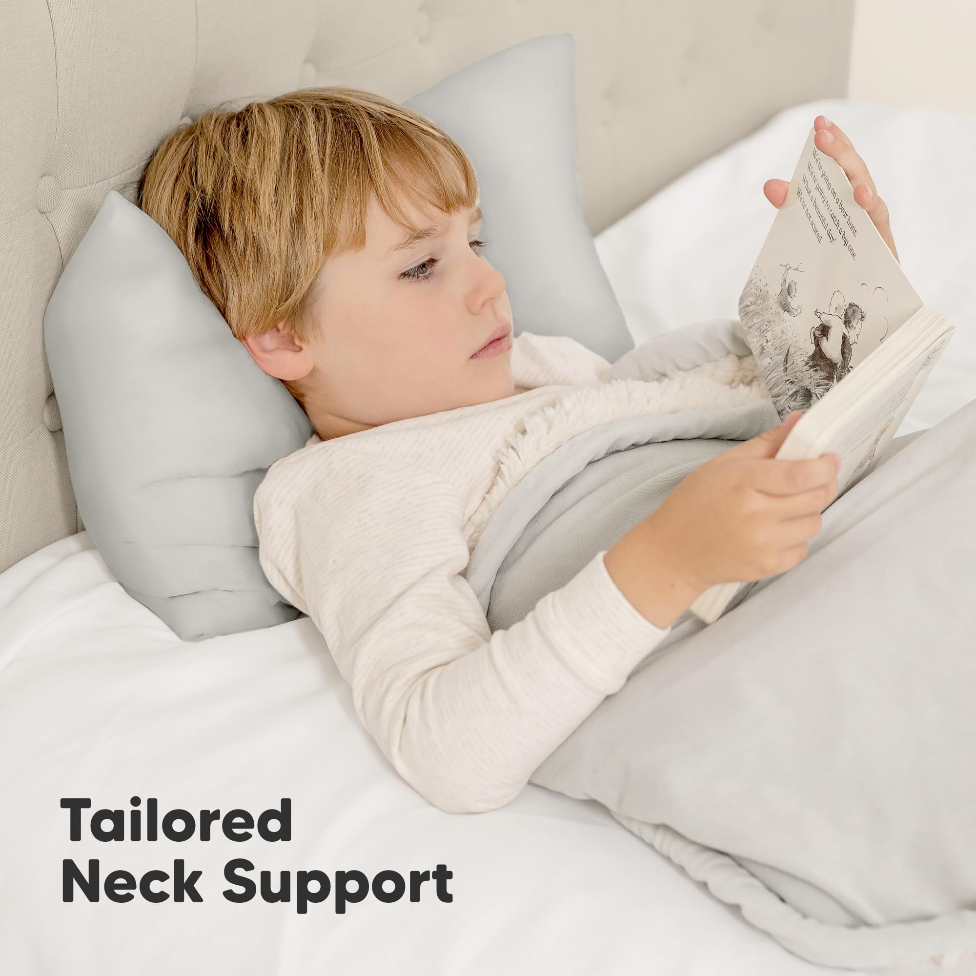 Toddler Pillow with Pillowcase, 13x18 My Little Dreamy Pillow (French Gray)