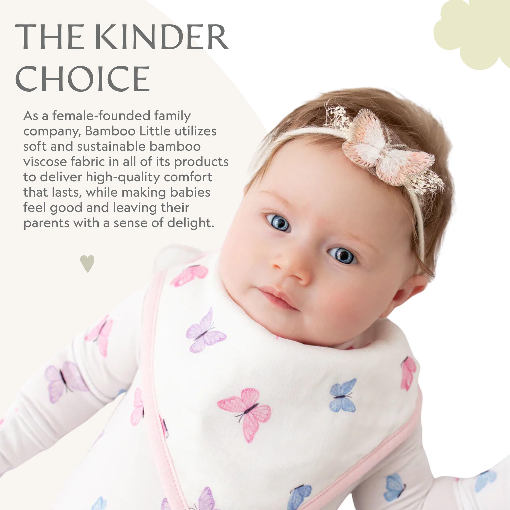 Bamboo Little Soft Baby Footie Pajamas, Baby Clothes, Newborn Sleepers, 95% Viscose and 5% Spandex, Butterfly, 9-12 Months
