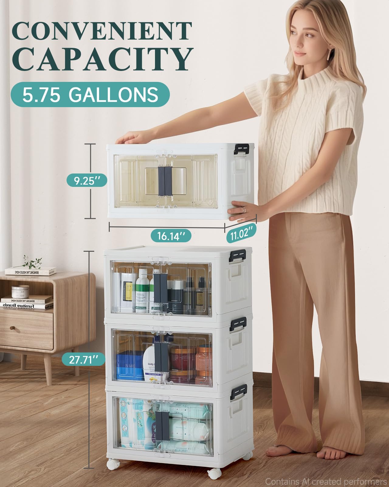 OlarHike 23QT Storage Bins with Lids for Closet, Office, Dorm, 3 Pack