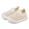 MORENDL Toddler Shoes Baby Walking Sock Shoes Non-Slip Breathable Boys & Girls Sneakers Infant Tennis Shoes Mesh Beige Size 12