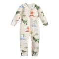 Owlivia Organic Cotton Baby Boy Girl Zip up Sleep N Play, Footless, Long Sleeve(0-3 Months, Watercolor Dinosaur)