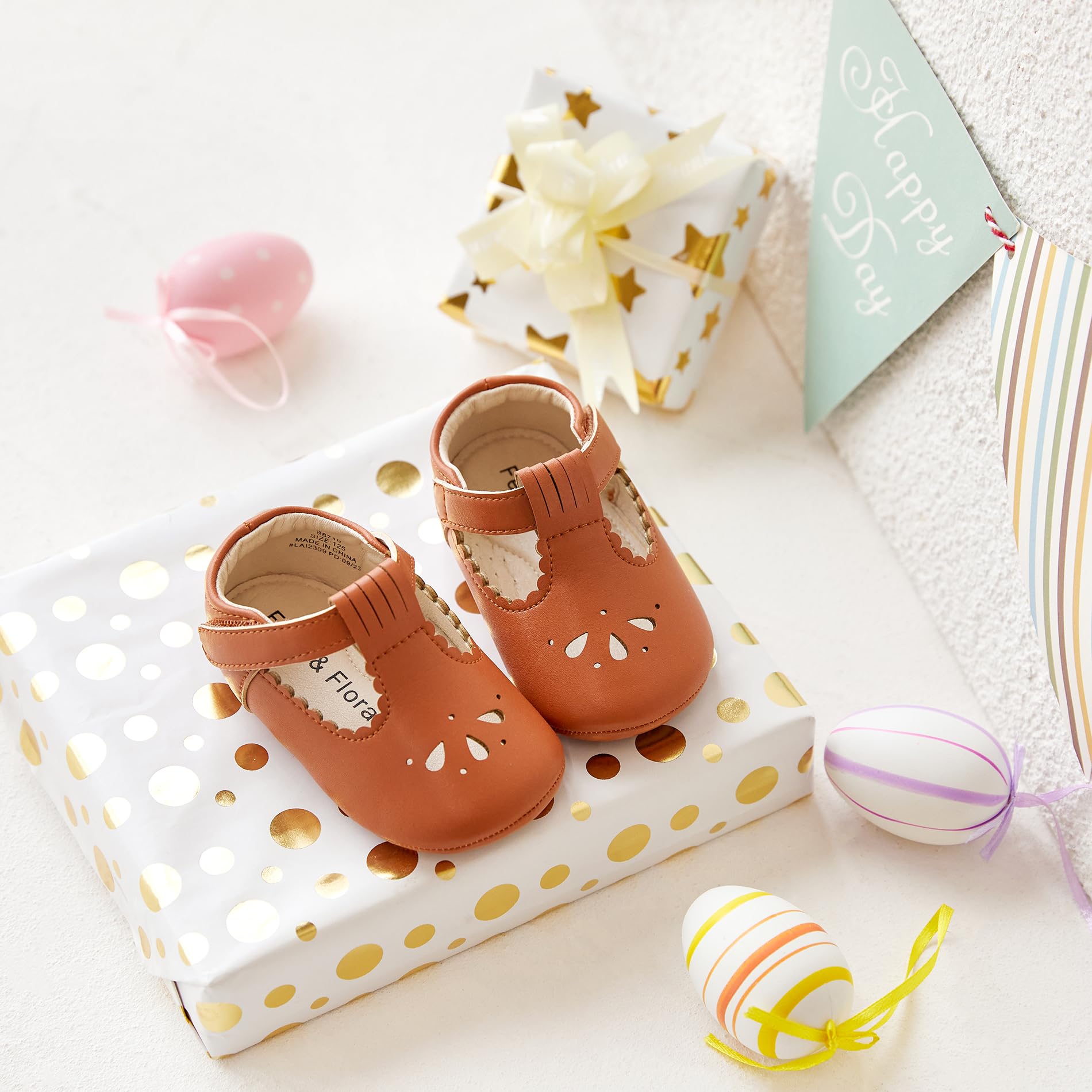 Soft Sole Brown Baby Shoes - Infant Baby Walking Shoes Moccasinss Rubber Sole Crib (Brown,12-18 Months Infant)