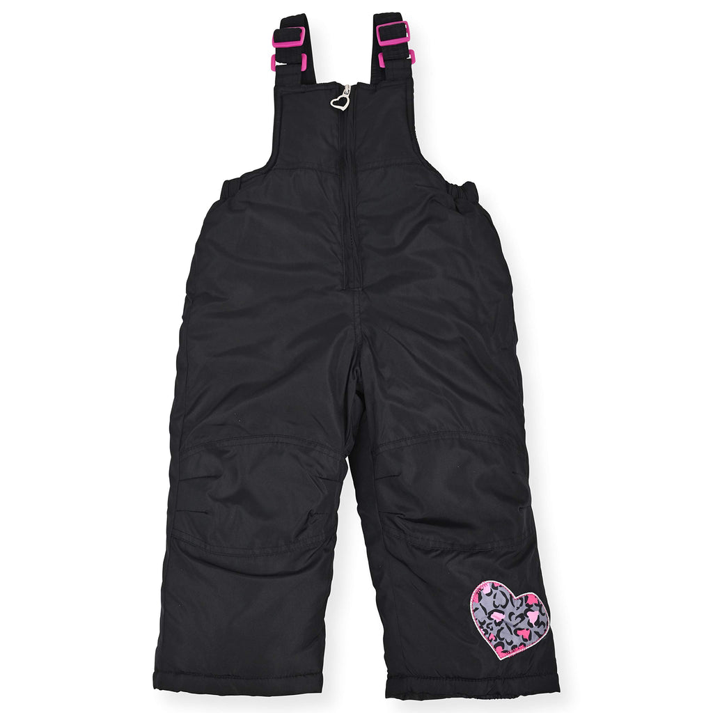 Arctic Quest Girls' Bib Snow Pants and Ski Jacket Water-Resistant Snowsuit For Kids Winter Hooded Jacket, Grey, 18M