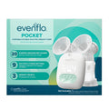 Evenflo Pocket Portable Double Electric Breast Pump, White, 20 Pumping Sessions per Charge, 9 Suction Settings, 3 Memory Presets