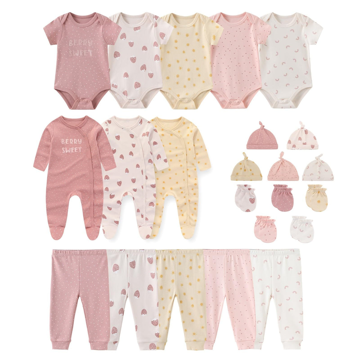 JELYLOVE 23 Pack Baby Boy Girl Bodysuits And Pants Sets New Born Outfits