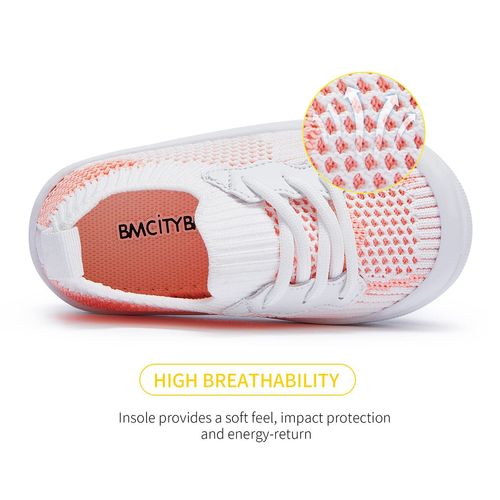 BMCiTYBM Baby Walking Shoes Girls Boys Sneakers Infant Shoes 6 9 12 18 24 Months Pink Size 6-12 Months Infant