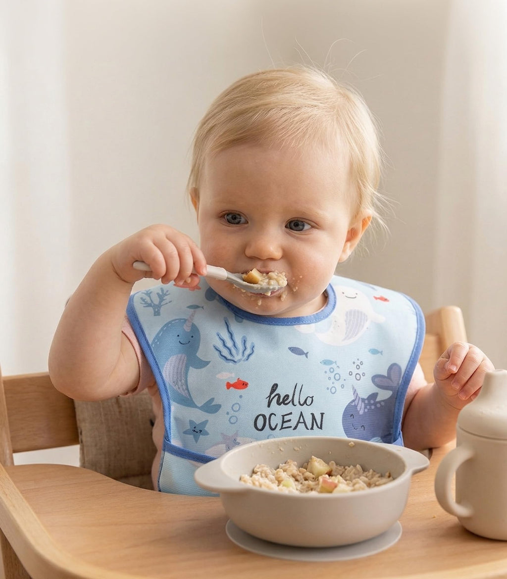 CIVARUA KIDS 3 Pack Waterproof Baby Bibs for Eating, Mess Proof Feeding Bib