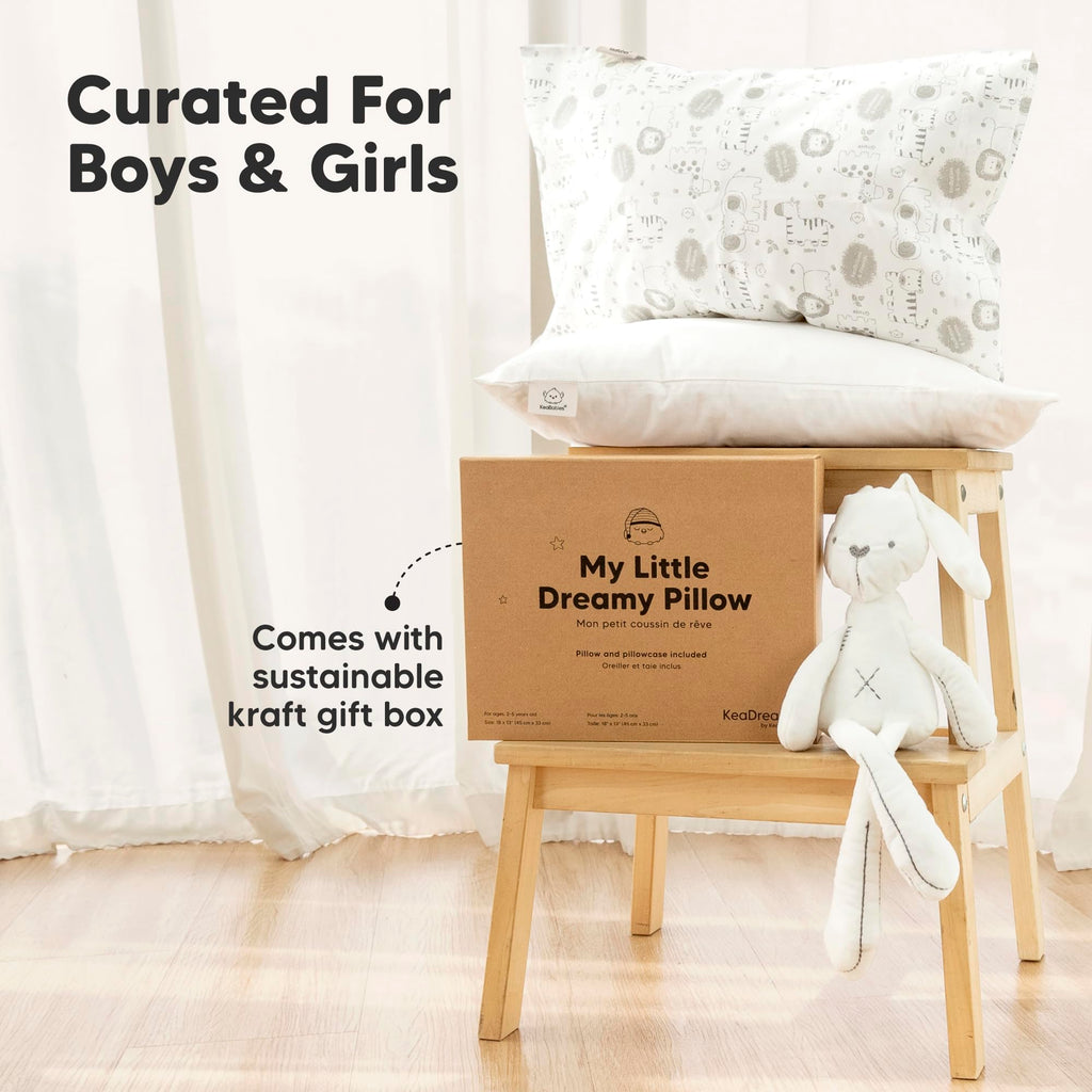 Toddler Pillow with Pillowcase, 13x18 My Little Dreamy Pillow (Roadway)