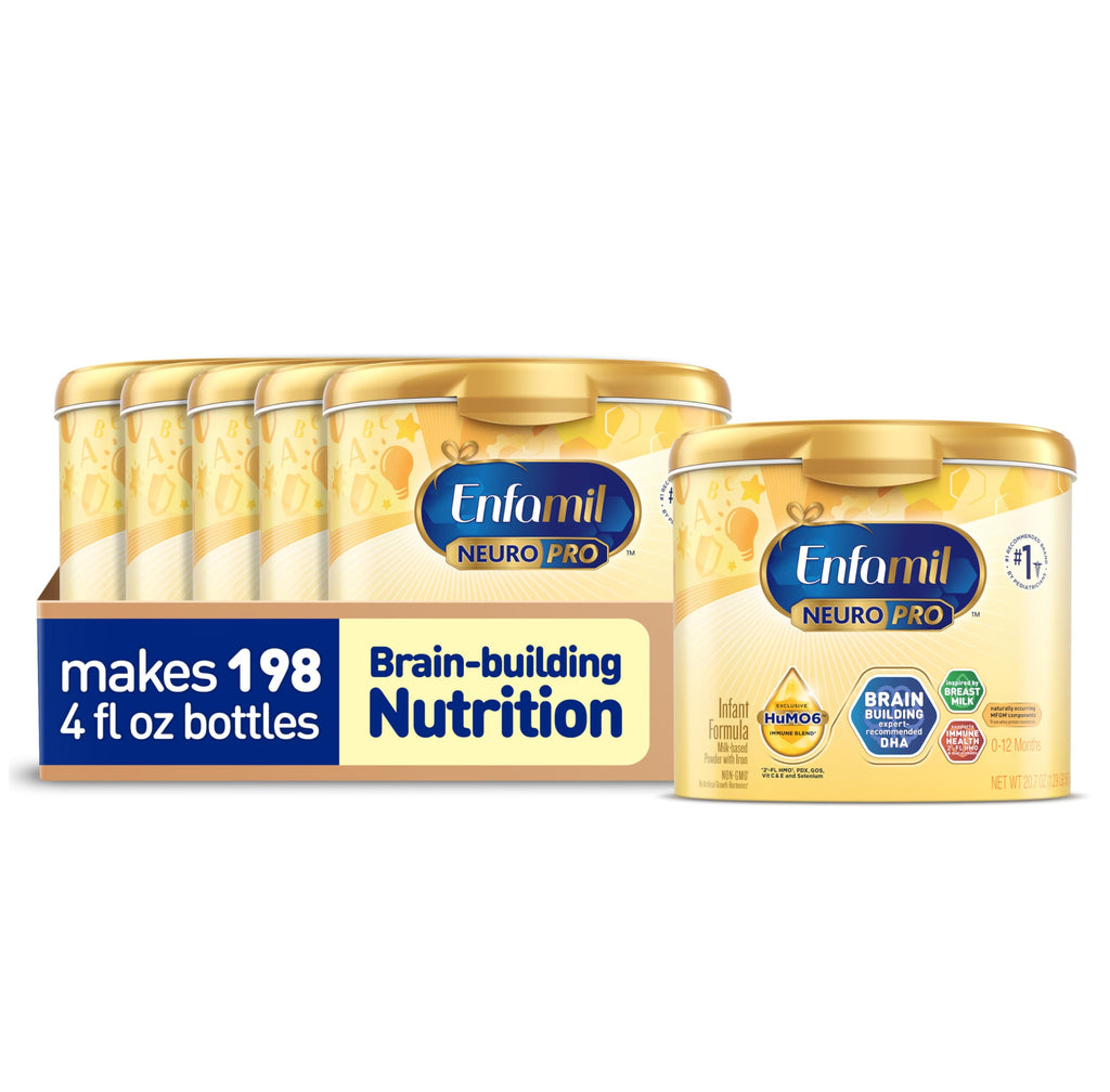 Enfamil NeuroPro Baby Formula, Brain Building Duo DHA & MFGM, Exclusive Immune Supporting HuMO6 Blend, Powder Infant Formula, Baby Milk, 20.7 Oz, 6-Pack