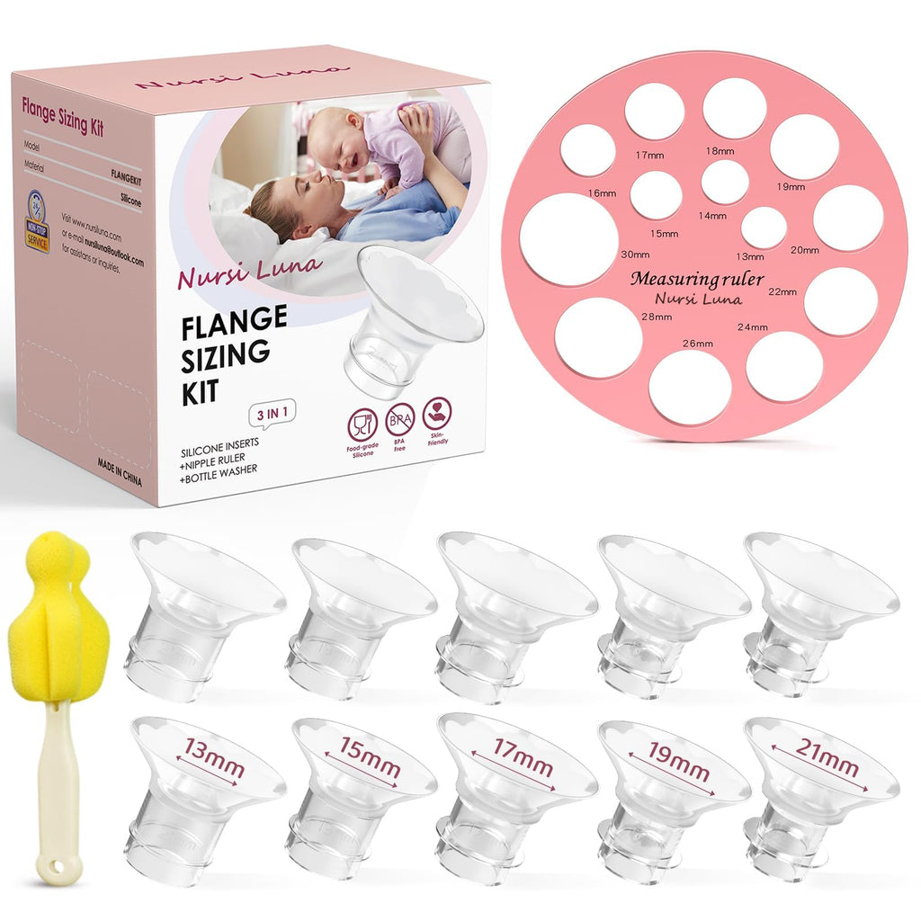 Nursi Luna Flange Sizing Kit, Flange Inserts for 24mm Breast Pumps, 10PCS