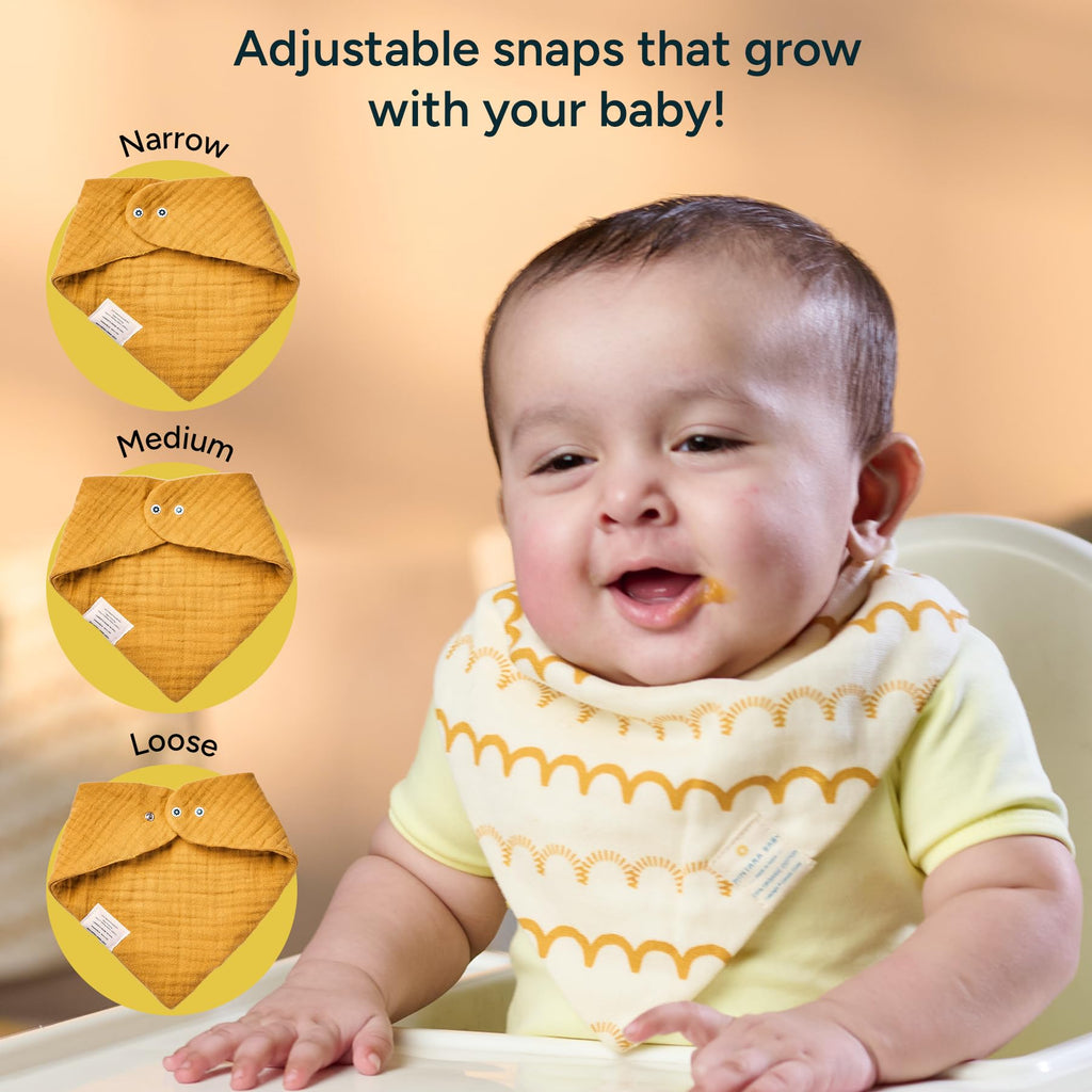 NINTARABABY Bandana Bibs – 100% Organic Muslin Cotton, Pack of 6