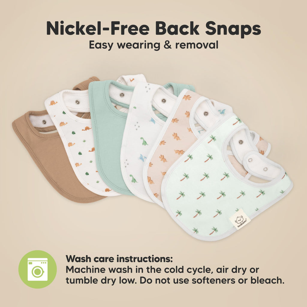 KeaBabies 8-Pack Organic Baby Bibs for Drooling and Teething (Roarsome)