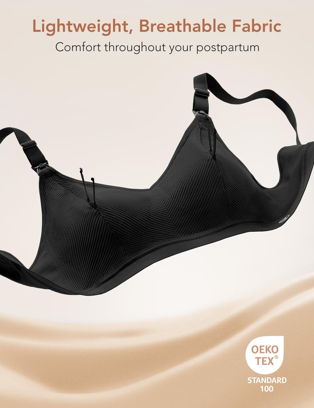 Pumping Bra Hands Free Zip Opening Design Seamless Nursing Bras for Breastfeeding High Support Nursing & Pumping Bra in One Black XL