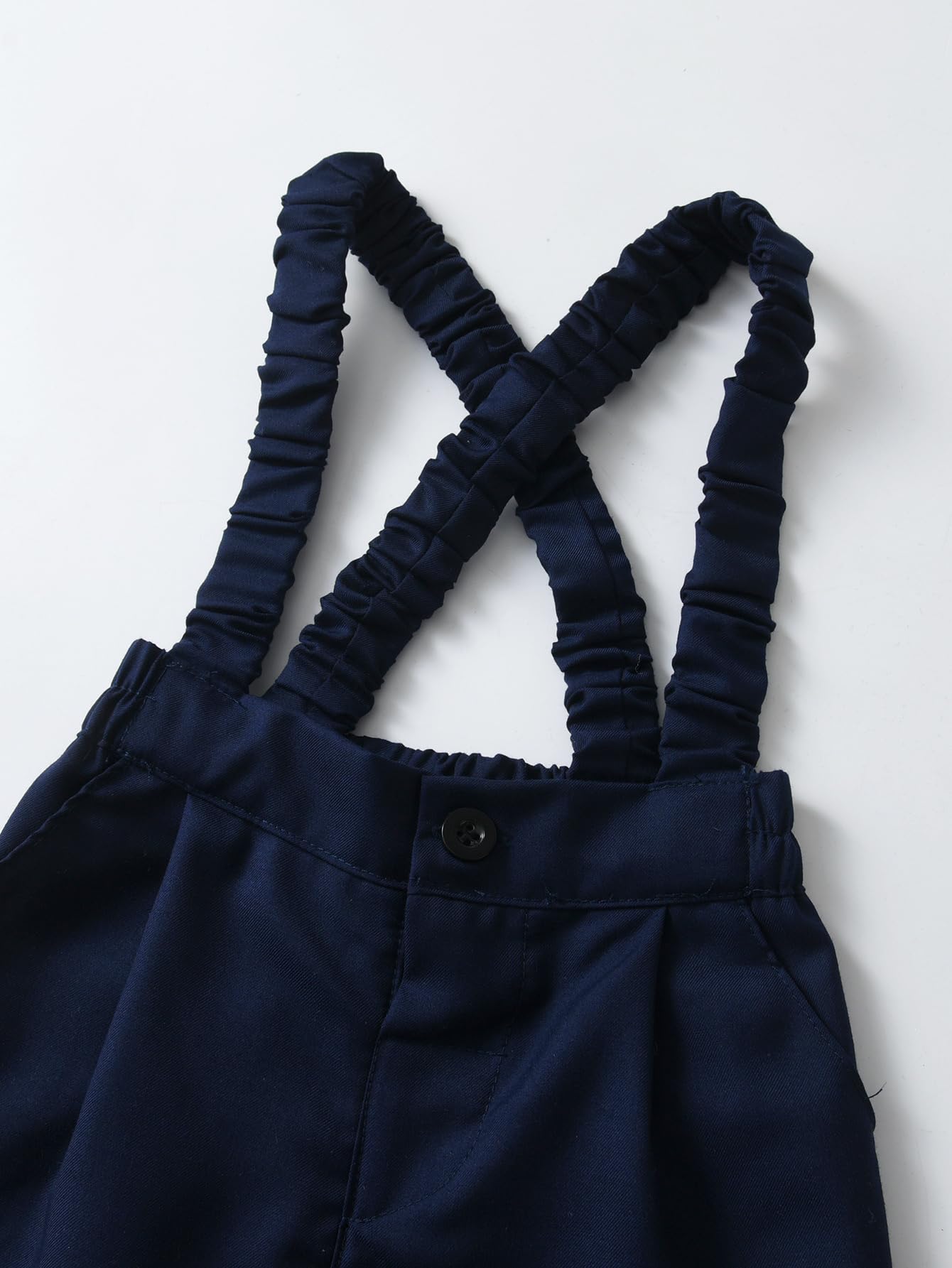 Boarnseorl Baby Boys Gentleman Outfits Pants Sets,Infant Shirt + Pants + Bow Tie + Suspenders,6-7Y