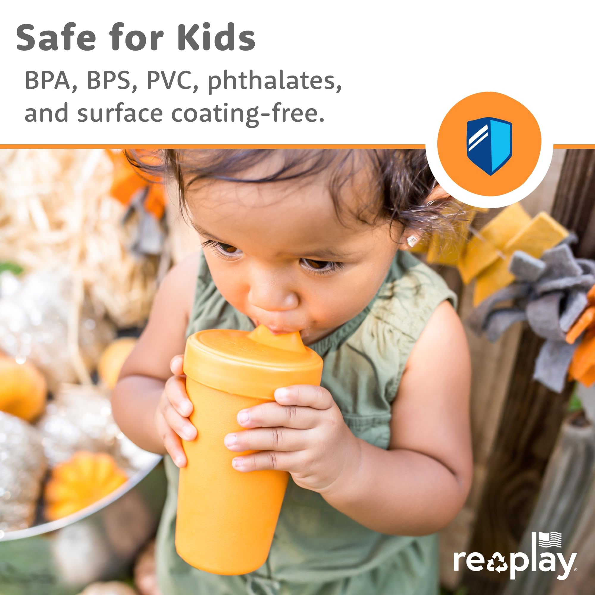 Re-Play Spill-Proof Sippy Cups for Toddlers - Kids Reusable 10 Oz Set of 4, Dishwasher & Microwave Safe, Made in USA, Tulip