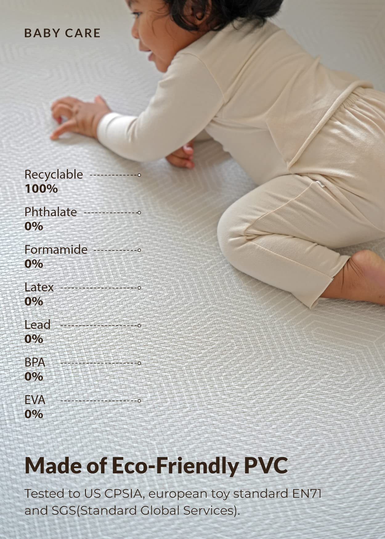Baby Care Play Mat (Large, Hygge - Twig & Maze) 82'' x 55'' Original One-Piece Reversible Rollable Waterproof Play Mat for Infants, Babies, Toddler, and Kids