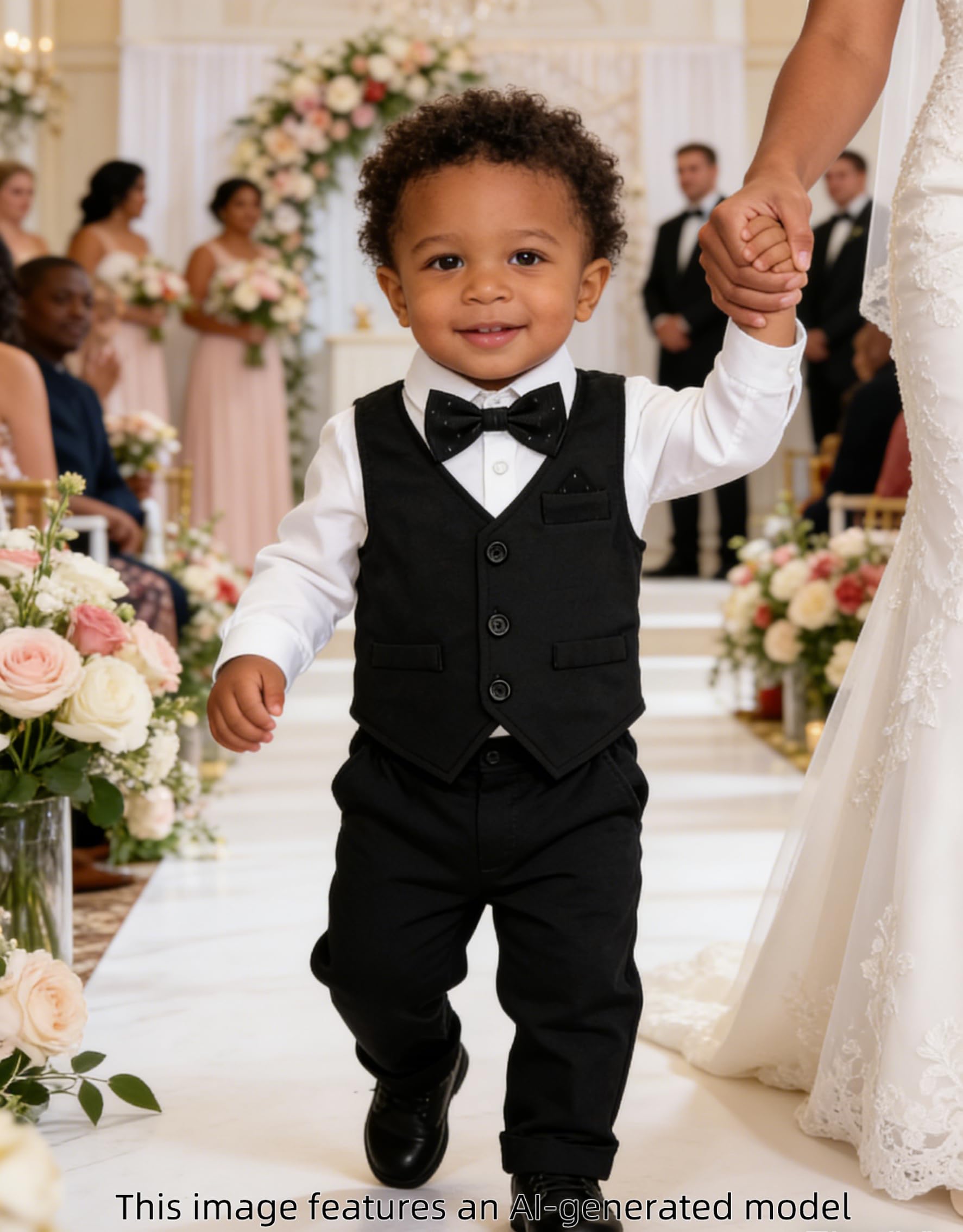 Baby Tuxedo Boys Infant Suits Formal Dress Easter Outfit 6-9 Months Black