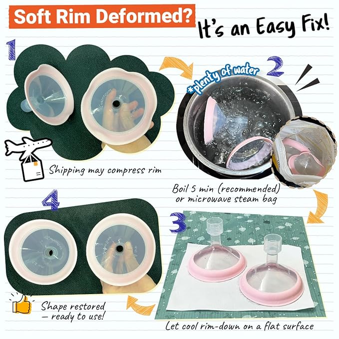 10mm Maymom MyFit Shields, Pano Series; Compatible with Medela Breast Pump- PersonalFit, Freestyle, Harmony, Maxi, Freestyle Flex Connector; Connect to Maymom Widemouth/Narrow Connector, 2pcs