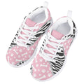 MARSVOVO Toddler Girl Sneakers Flexible Lightweight Breathable Athletic Girl Running Shoes Casual Classic Lace-up Comfortable Non Slip First Shoes for Walking Boy Girl Pink Black Printed Size 2 US