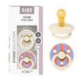 BIBS Colour Pacifier, 6-18 Months, 2-Pack, Round Nipple, Pin Ivory