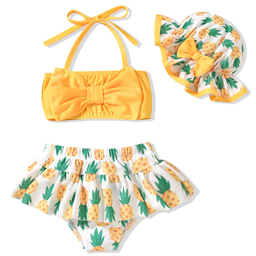 Toddler Baby Girls Swimsuit Pineapple Bikini Two Pieces Bathing Suit Swimwear Summer Beach Set Blue 18-24 Months