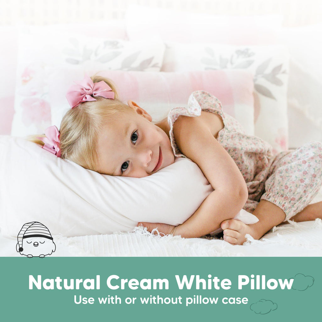 KeaBabies 1pk Toddler Pillows 2 Year Old to 5,13x18 Kids Pillow(Soft White)