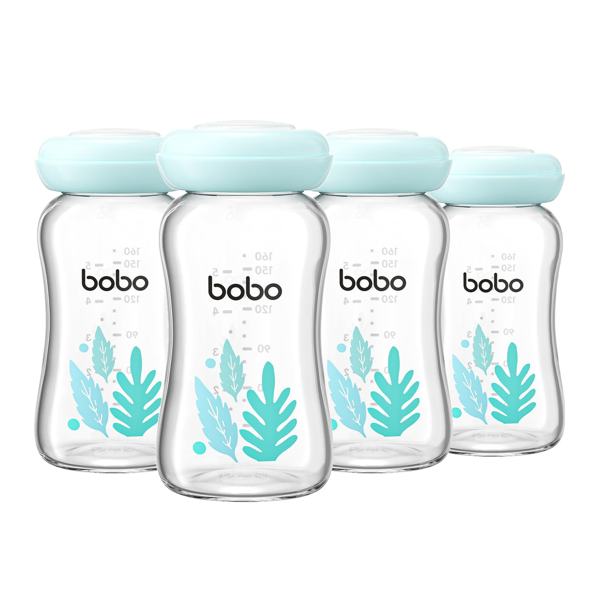 YOHKOH Glass Breast Milk Storage Bottles - 100% Leak-Proof, BPA-Free Breastmilk Storage Containers, Freezer & Dishwasher Safe, Ideal for Nursing Mothers (Red, 5.4oz (Pack of 6))