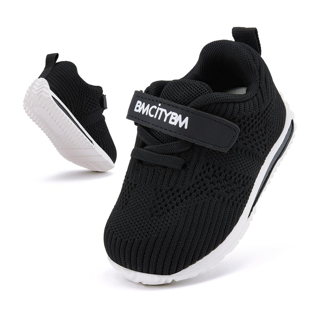 BMCiTYBM Baby Boy Girl Walking Shoes Infant Sneaker Black Size 6-12 Months