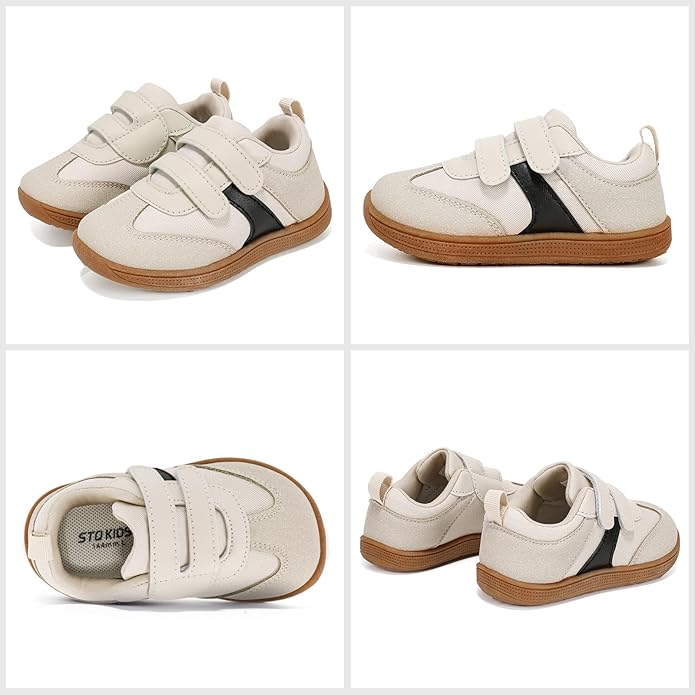 Toddler Wide Toe Box Barefoot Shoes Boys Girls Sneakers Zero Drop Kid Tennis Running Shoes Lightweight Non-Slip Comfortable Infant First Walking Shoe Outdoor Activities School