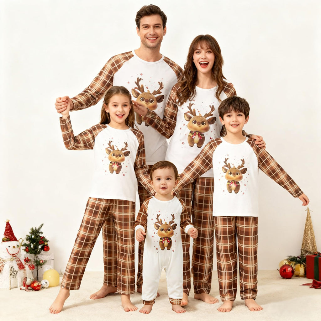 Awoscut Family Christmas Pajamas Matching Pajamas for Family, Xmas PJs Sets Holiday Sleepwear (on-2, Baby, 18 Months)