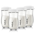 Gulicola Glass Baby Breastmilk Storage Bottles 8 oz, Wide Neck Breastmilk Collection Bottles, 4 Pack - White