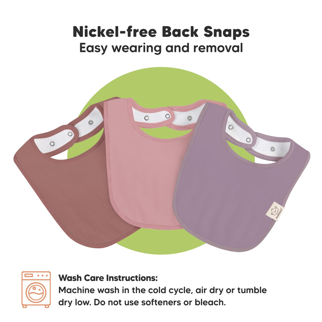KeaBabies 8-Pack Organic Baby Bibs for Drooling and Teething (Mauve)